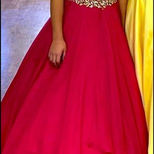 Size 14 girls burgundy pageant dress